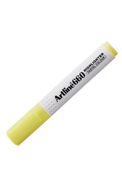 artline 660 Highlighter Pen Cut Tip 1.0-4.0mm Pastel Yellow
