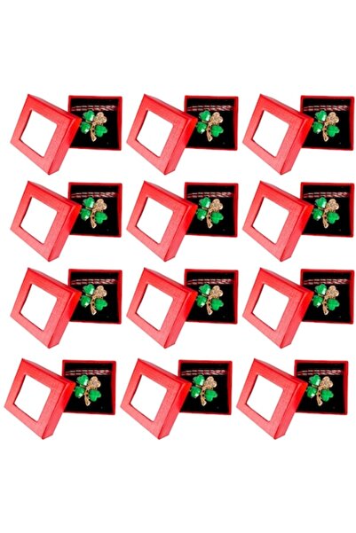 OEM Set of 12 Clover Brooches with Green Crystals