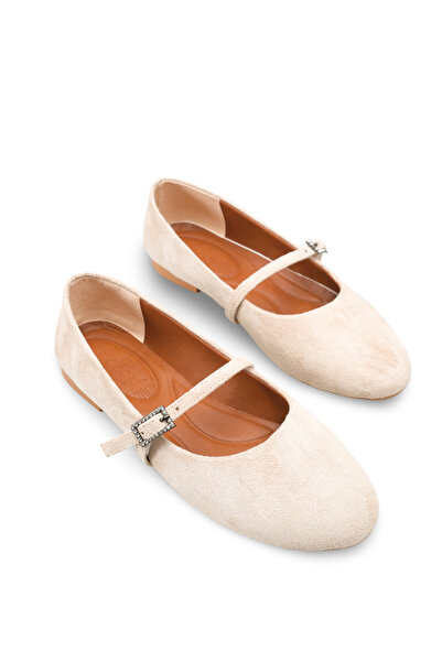 Riccon Women's Ballerinas 001201 Beige Suede