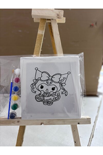 obelleatelier Kuromi Figür 20x20 Tuval Boyama Seti – 6 Renk Boya ve Fırça Dahil