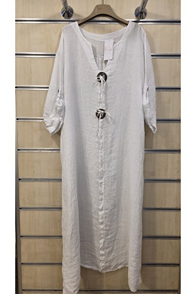 Park Moda Italian Linen White Dress