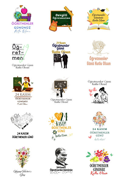 Bimotif مجموعة ملصقات يوم المعلم، مقاس 4x4 سم، 150 قطعة (10 أوراق)