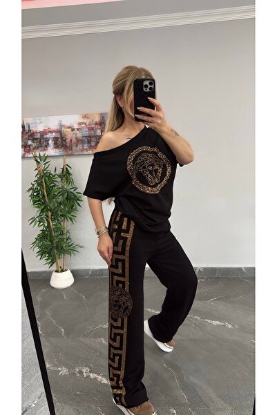 RED WOMAN FASHİON Stoned Lower Upper Set