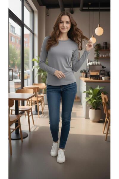 THEBEK Crew Neck Women's Bodysuit Super Quality Cycling Gray