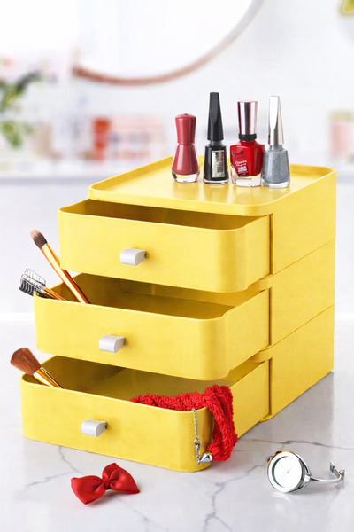 Mutfak Köşesi 3-Piece Jewelry, Makeup and Cosmetics Organizer Drawer, Office ...