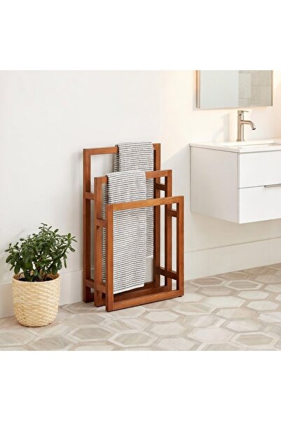 HOKTIC Ahşap Havlu Standı - Modern Banyo Havluluk Askısı (60x80 cm)