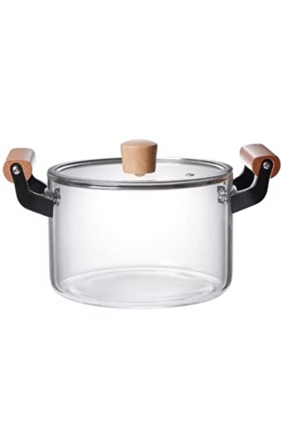 OEM Transparent Pot 2.5 L with Wooden Handles
