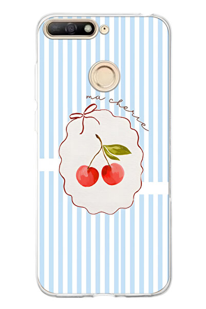 FLAMENKO حافظة هاتف شفافة متوافقة مع هاتف هواوي Y6 2018 بنمط ما شيري كيريز