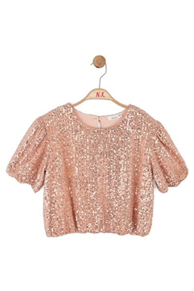 nk kids 31341 PUL PAYETLİ BLUZ 8/14 Pembe