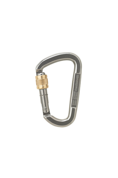 Austria Alpin Карабинер D Asymm от неръждаема стомана с винт, полиран | 40 Kn