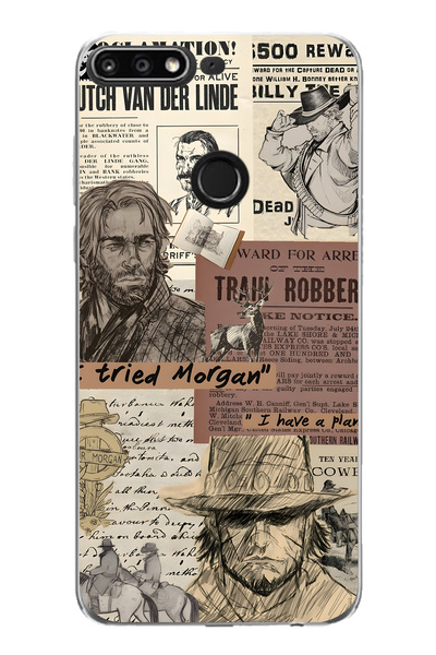 FLAMENKO حافظة هاتف شفافة بنمط غربي متوافقة مع هاتف هواوي Y7 2018