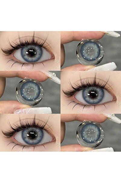 Axhara Newyork Sahra Blue Mavi Renkli Göz Kirpik Lens Yıllık