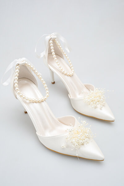 FOLLOWIN La Perla Pearl Pointed Toe Stiletto Heel Wedding Bridal Shoes - 9 cm