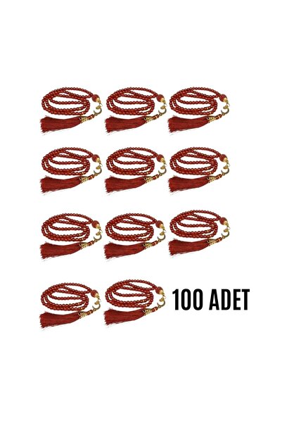 sylar Namaz Tesbihi Vavlı 99'Lu Glass Pearl Prayer Card with Esma'Ul Hüsna Pr...