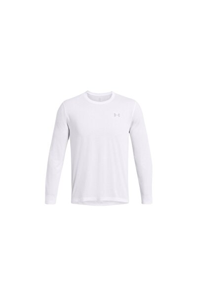 Under Armour UA Launch Long Sleeve Running Shirt, Polyester, White (1382584-100)