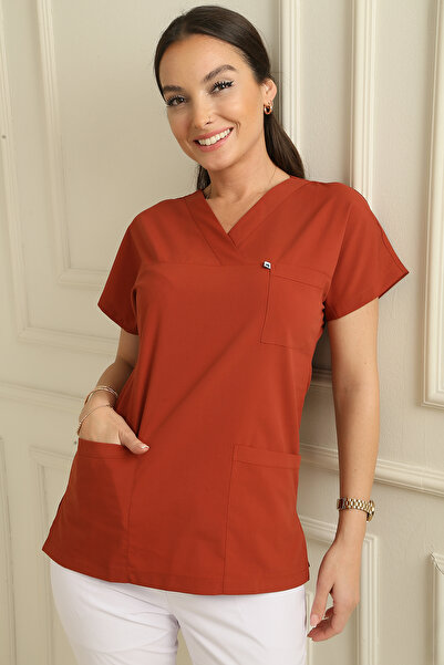 DENİZ İŞ Women's Yarasakol Lycra Single Top Scrubs