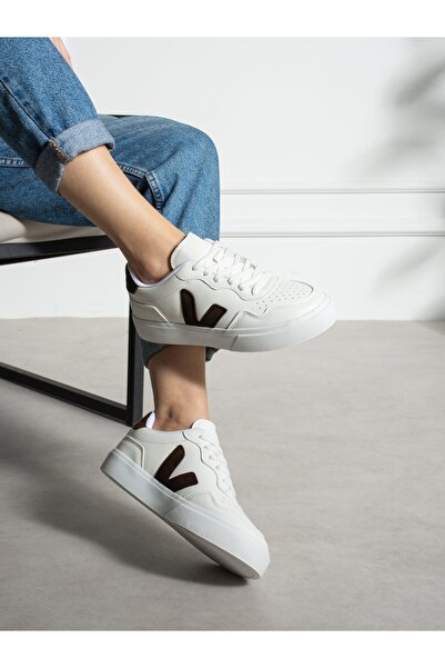 ALEMDAR AYAKKABI Vento White-Brown Women's Sneakers