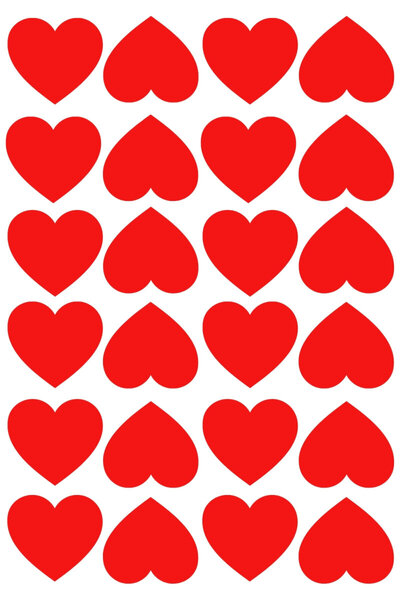 Bimotif ملصق قلب كلاسيكي، 4x4 سم، 240 قطعة (10 أوراق)، ملصق قلب كبير الحجم