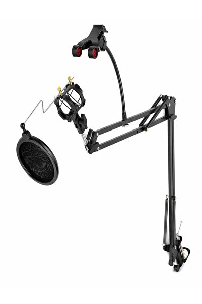 CAILON Profesyonel Masa Tipi Mikrofon Standı Seti Telefon Tutucu Pop Filtre S...