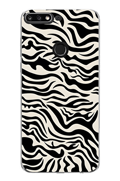 FLAMENKO حافظة هاتف شفافة بنمط حمار وحشي متوافقة مع هاتف هواوي Y7 2018