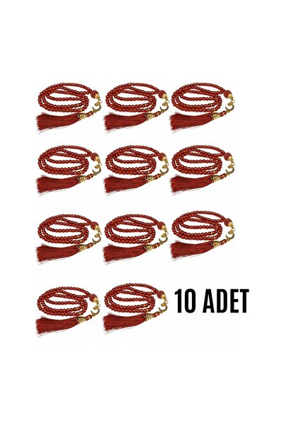 sylar Namaz Tesbihi Vavlı 99'Lu Glass Pearl Prayer Card with Esma'Ul Hüsna Pr...