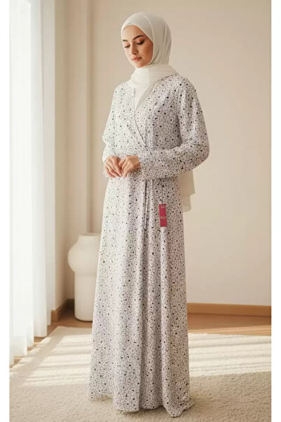 R reisa Pamuk komad Vezivanje sa strane molitvena haljina sa ljubičastim cvećem