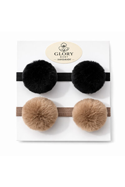 GLORY BABY Girl's Baby Pompom Bandana Set of 2