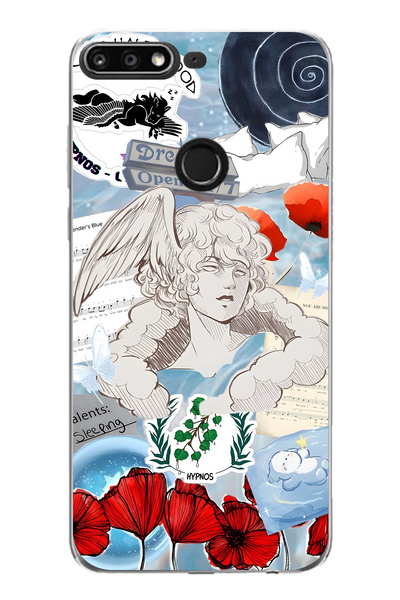 FLAMENKO حافظة هاتف شفافة بنمط هايبنوس متوافقة مع هاتف هواوي Y7 2018