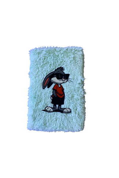 mercanpromosyon Coral Cute Rabbit Plush Notebook - Soft Furry Fun School and ...