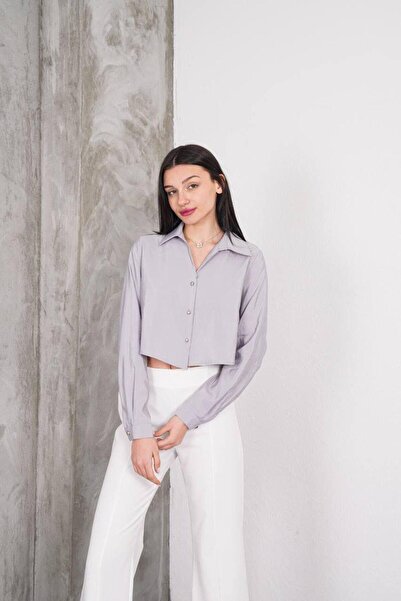 PELTEKS Kadın Crop Gömlek