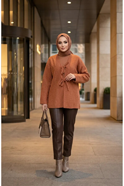 sefamerve Buklet Fabric Tied Winter Cap 2234-02 Tile