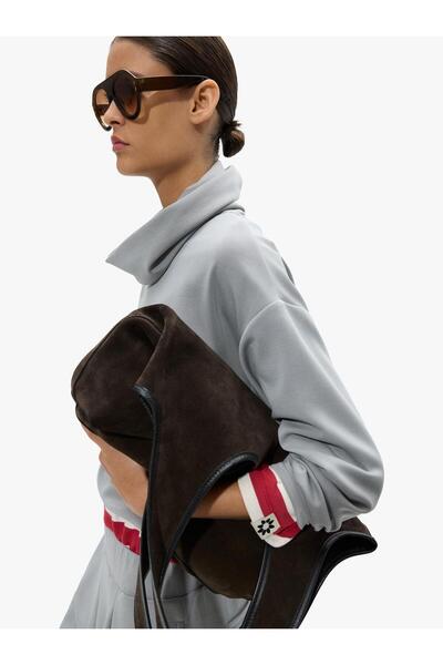 PARFOIS Kadın Yüksek Yakalı ve Yumuşak Dokulu Sweatshirt