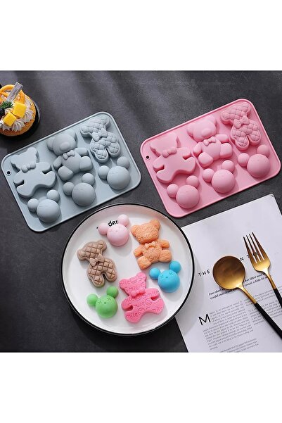 Dharst Teddy Bear Silicone Mold with 6 cavities