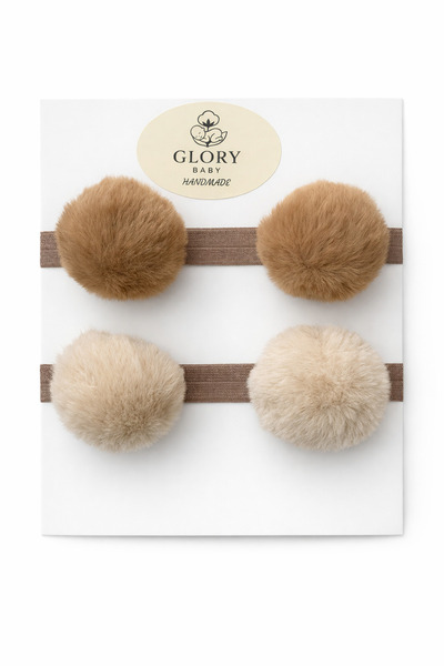 Baby Girls Pompom Bandana 2pcs Set