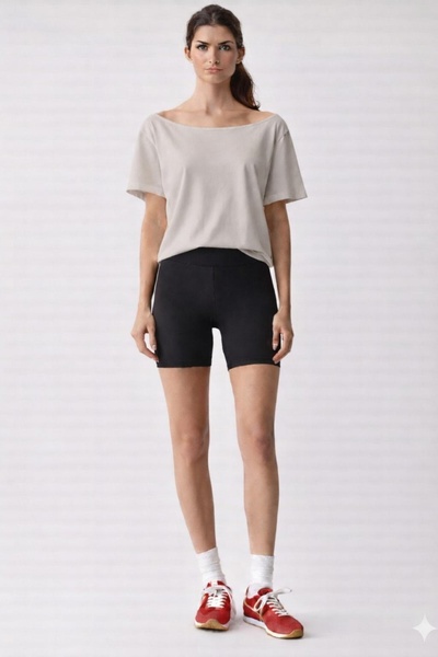 CNG MODA Basic Combed Cotton Modal Relaxed Fit Boat Neck T-Shirt