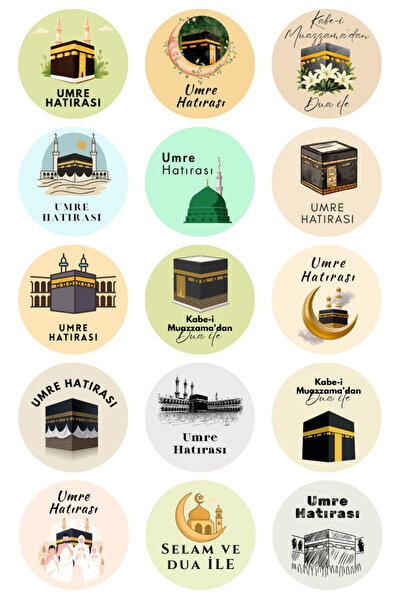 Bimotif 150 adet Hac Umre Hediyelik için Kabe Paketleme Sticker, 4x4cm, Kargo...