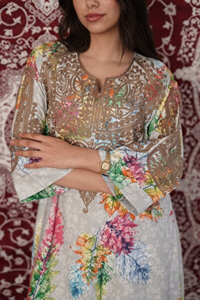 AFandina Flora Royal Embroidered Jalabiya SM-79