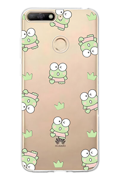 FLAMENKO حافظة هاتف شفافة متوافقة مع هاتف هواوي Y6 2018 بنمط الضفدع