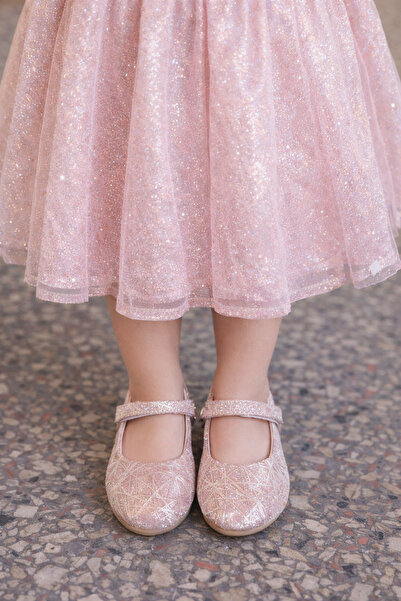 Turkuaz Ayakkabı Rose Desenli Cırt bant kolay giyim Babet