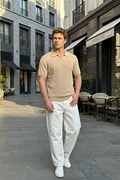 Livio Ferri Sion Regular Fit Men's Short Sleeve Knitwear Polo Neck T-Shirt