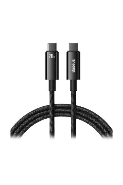 Baseus Tungsten Gold Şarj Kablosu 240W Type-C to-C 2m - Siyah