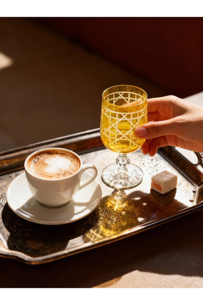 Margerie Crystal Goods كوب مارجيري غلوريا بوهيميا كريستال للقهوة والماء بسعة ...