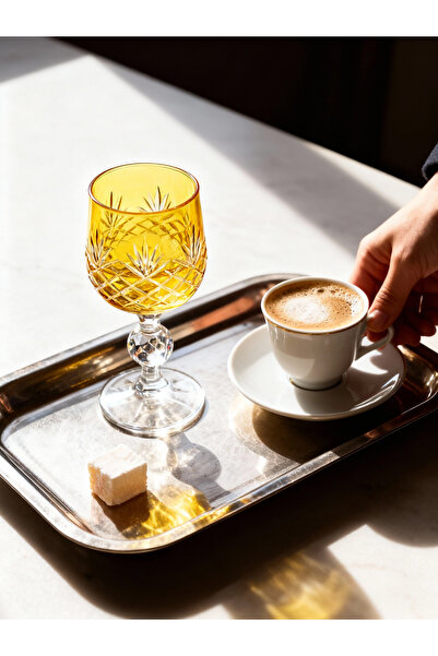 Margerie Crystal Goods Margerie Ara Bohemia Crystal Hand-Cut Coffee Water Gla...