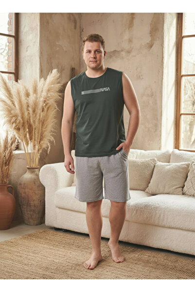 SEBOTEKS 100% Cotton Sleeveless with Pockets Plus Size Male Shorts Pajama Set...