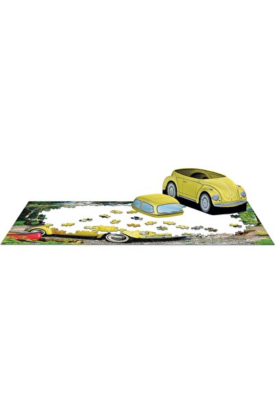 Eurographics Puzzle 550 piese - VW Beetle Camping, tablă metalică (Eurographi...