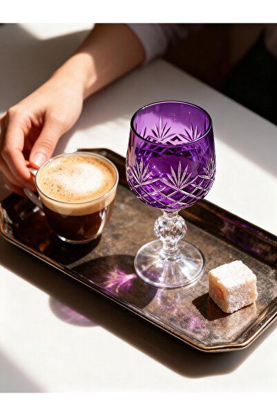 Margerie Crystal Goods Margerie Ara Bohemia Crystal Hand-Cut Coffee Water Gla...