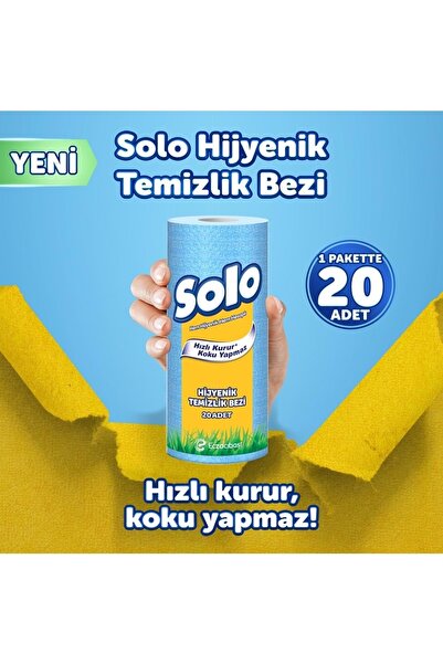 Solo Hijyenik Temizlik Bezi (İç adet 20 Li) (Kokusuz ve Hızla Kuruyan)