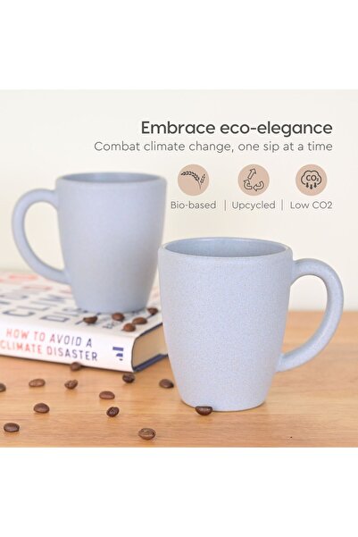 REuse Classic Reusable Mug 300 ml | 1 piece | Coffee Husks | Azur Grey