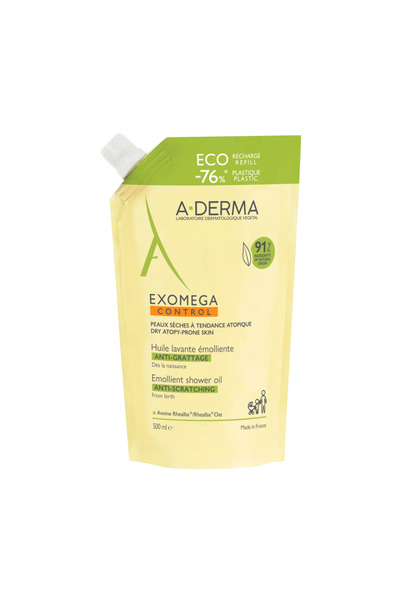 A-DERMA , Shower Oil, For Very Dry To Atopic Sensitive Skin, 500, ml Refill