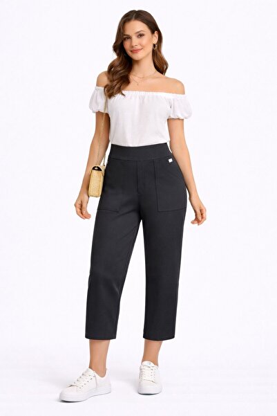 FBI Women's black 7/8 pants made of technical neoprene material